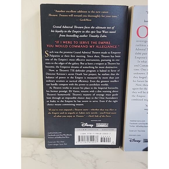 STAR WARS THRAWN Prequel Trilogy Paperback Book Set Treason Alliances - Picture 6 of 8